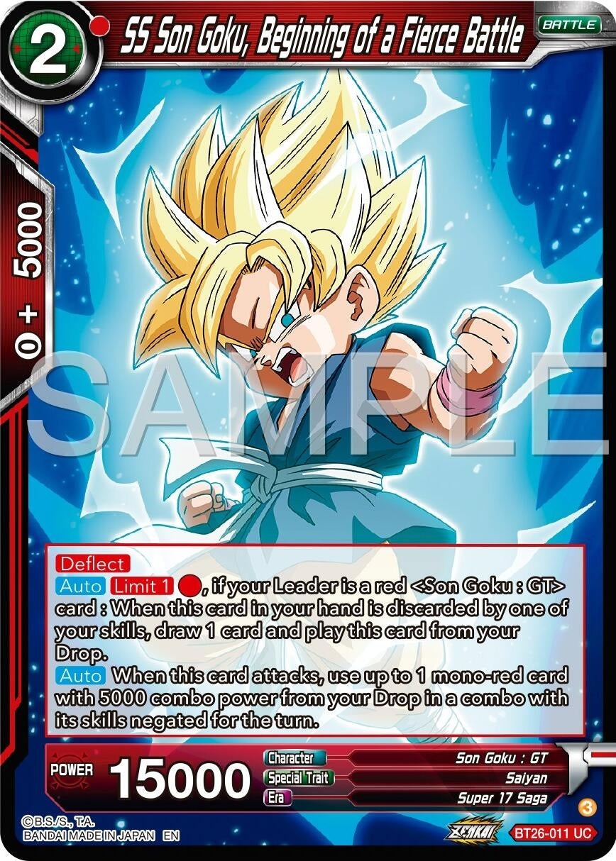 Image for SS Son Goku, Beginning of a Fierce Battle (BT26-011) (BT26) - Dragon Ball Super: Masters