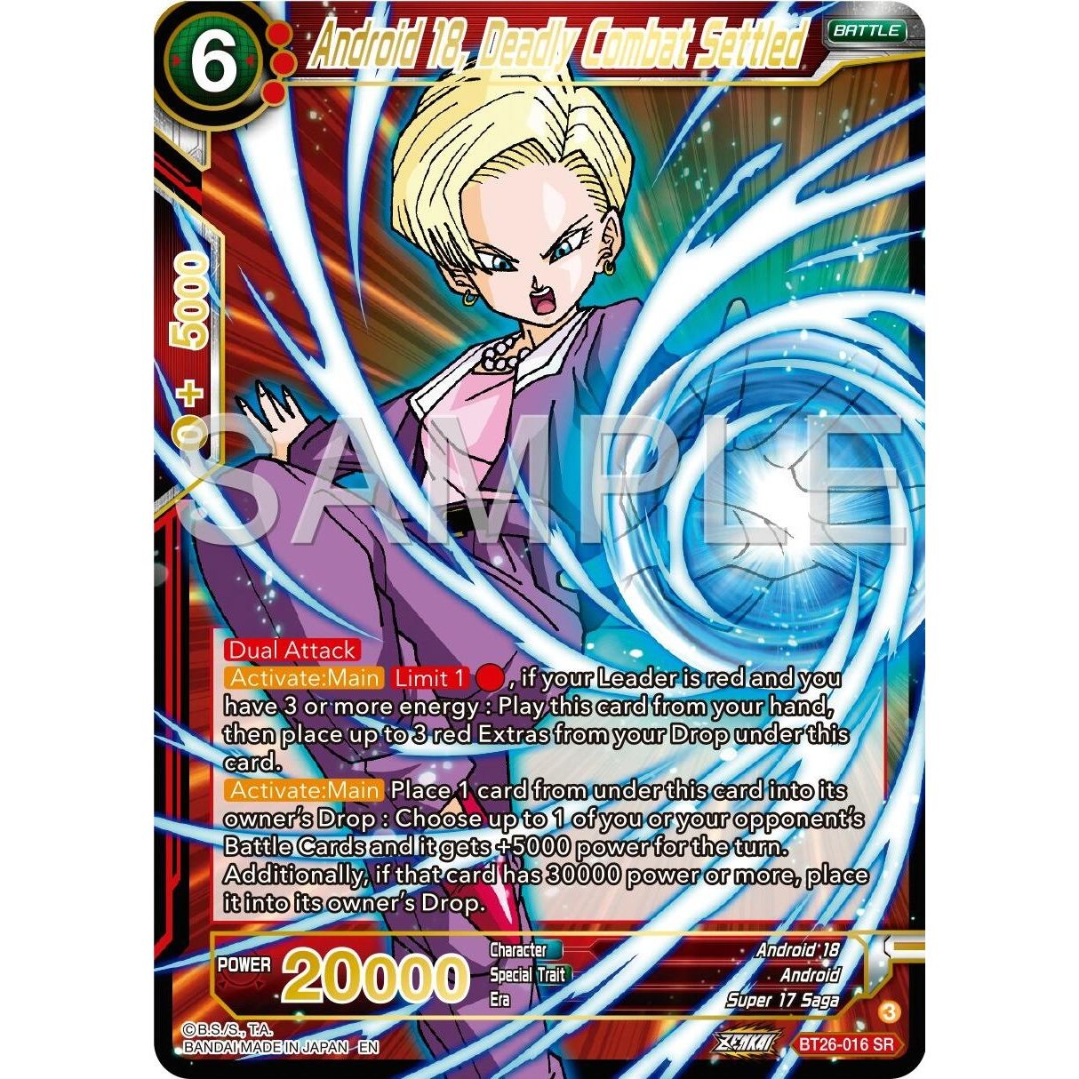 Image for Android 18, Deadly Combat Settled (Bt26-016) (BT26) - Dragon Ball Super: Masters