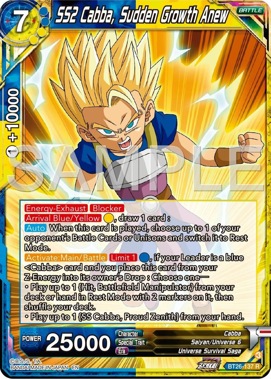 Image for SS2 Cabba, Sudden Growth Anew (BT26-137) (BT26) - Dragon Ball Super: Masters