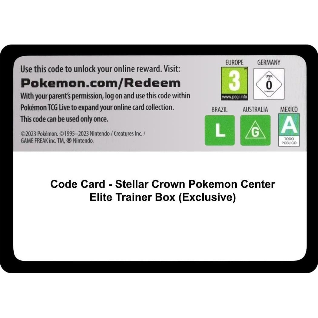 Image for Code Card - Stellar Crown Pokemon Center Elite Trainer Box (Exclusive) (SCR) - Pokemon