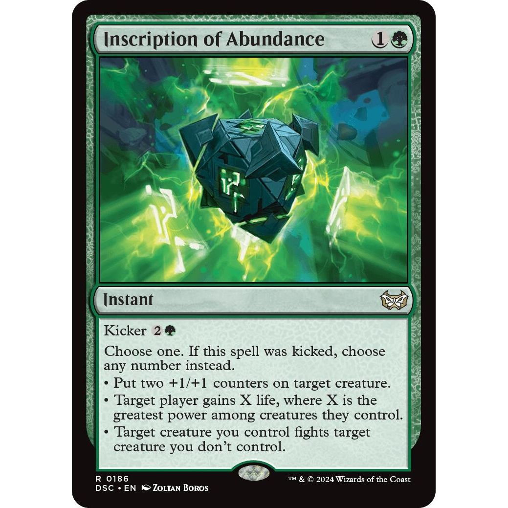 Image for Inscription of Abundance (186) (DSC) - Magic: The Gathering
