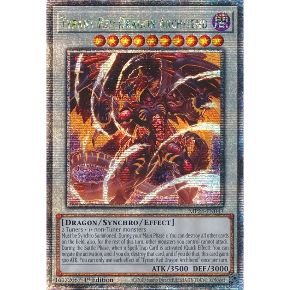 Image for Tyrant Red Dragon Archfiend (Quarter Century Secret Rare) (MP24-EN043) - YuGiOh