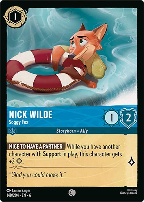 Image for Nick Wilde - Soggy Fox (148/204) (6) - Disney Lorcana