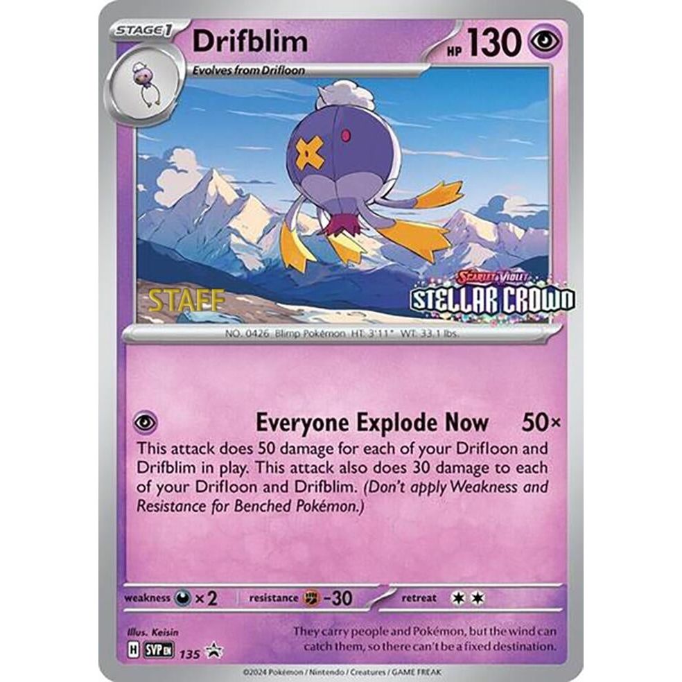 Image for Drifblim - 135 (Prerelease) [Staff] (135) (SVP) - Pokemon
