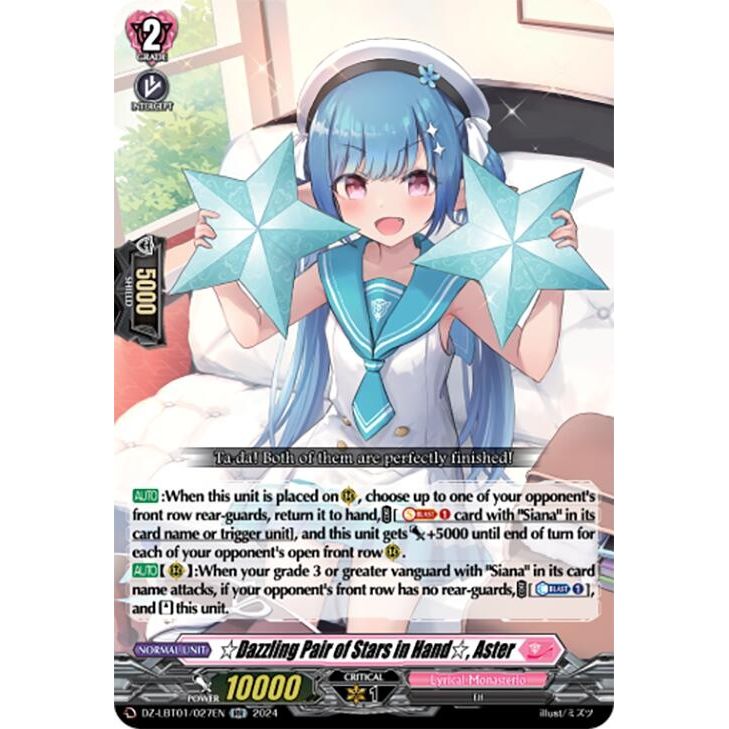 Image for Dazzling Pair of Stars in Hand, Aster (DZ-LBT01/027EN) (DZ-LBT01) - Cardfight Vanguard