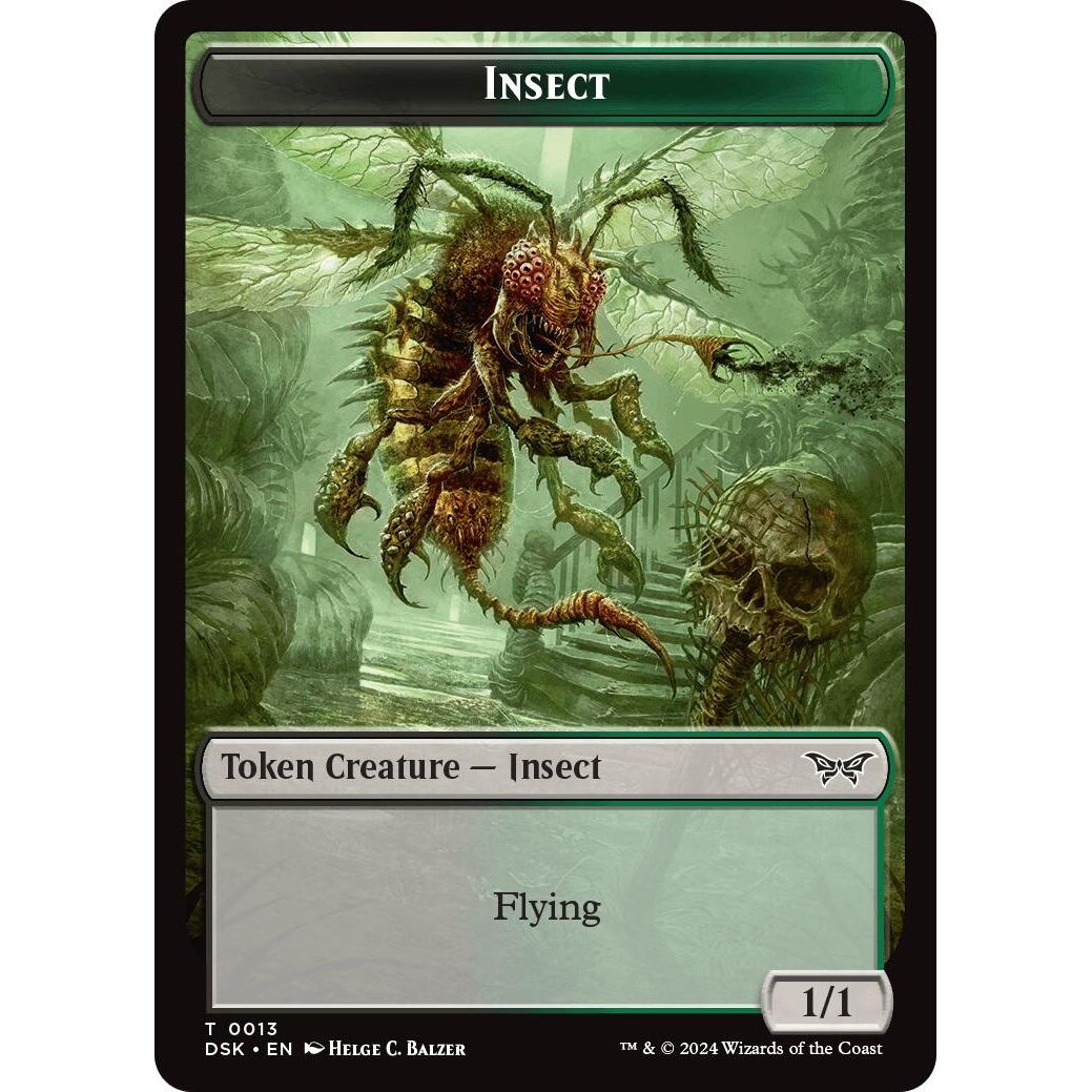 Image for Insect (0013) // Manifest Double-Sided Token (13 // 18) (DSK) - Magic: The Gathering