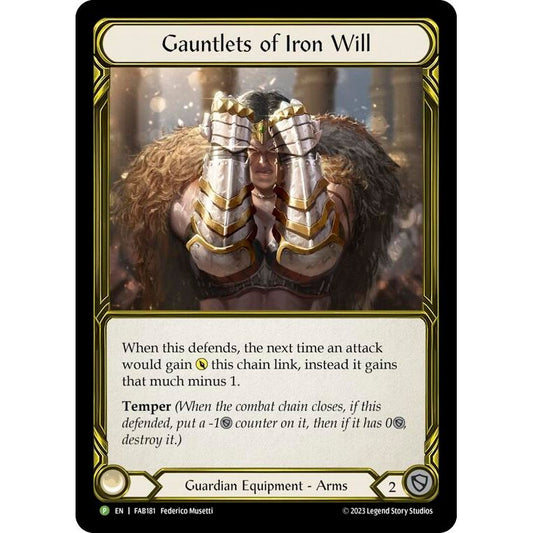 Image for Gauntlets of Iron Will - FAB181 (FAB181) (PR) - Flesh and Blood TCG