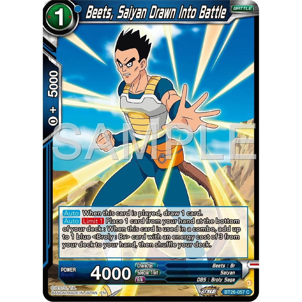 Image for Beets, Saiyan Drawn Into Battle (BT26-057) (BT26) - Dragon Ball Super: Masters