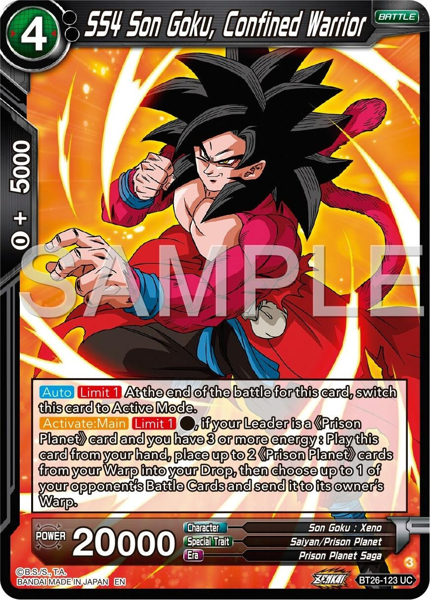 Image for SS4 Son Goku, Confined Warrior (BT26-123) (BT26) - Dragon Ball Super: Masters