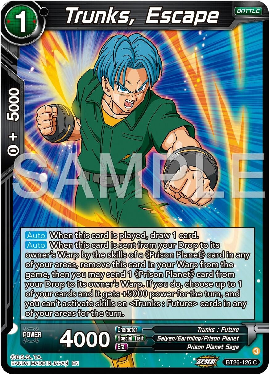 Image for Trunks, Escape (BT26-126) (BT26) - Dragon Ball Super: Masters