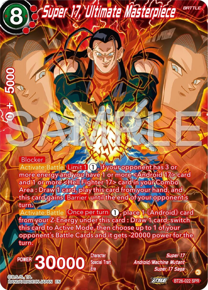 Image for Super 17, Ultimate Masterpiece (SPR) (BT26-022) (BT26) - Dragon Ball Super: Masters
