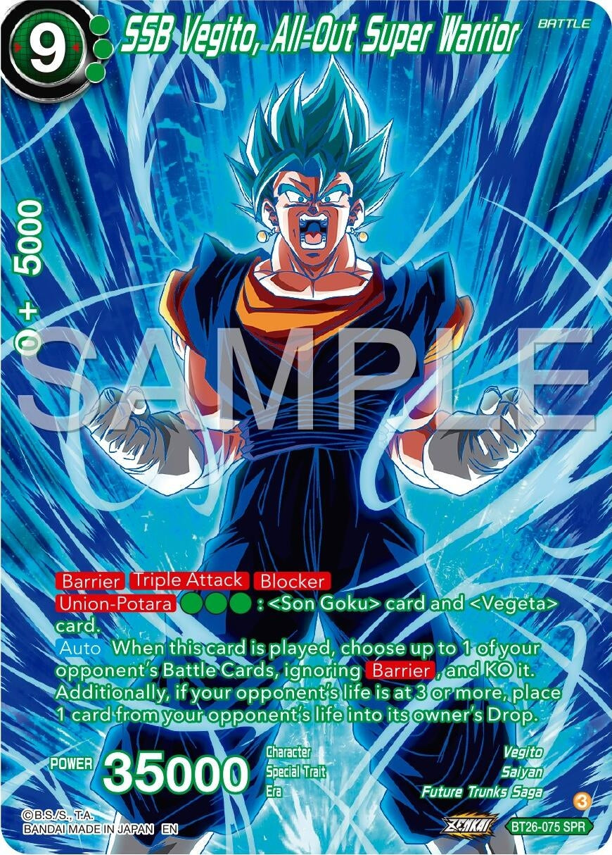 Image for SSB Vegito, All-Out Super Warrior (SPR) (BT26-075) (BT26) - Dragon Ball Super: Masters