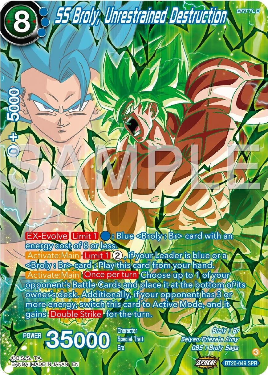 Image for SS Broly, Unrestrained Destruction (SPR) (BT26-049) (BT26) - Dragon Ball Super: Masters