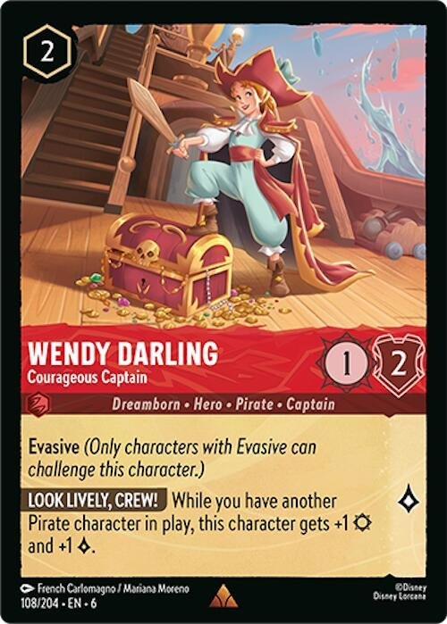 Image for Wendy Darling - Courageous Captain (108/204) (6) - Disney Lorcana