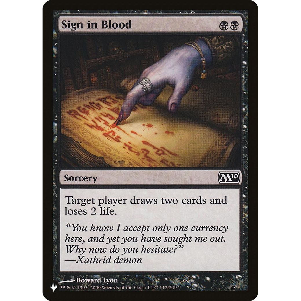 Image for Sign in Blood (M10) (112/249) (LIST) - Magic: The Gathering