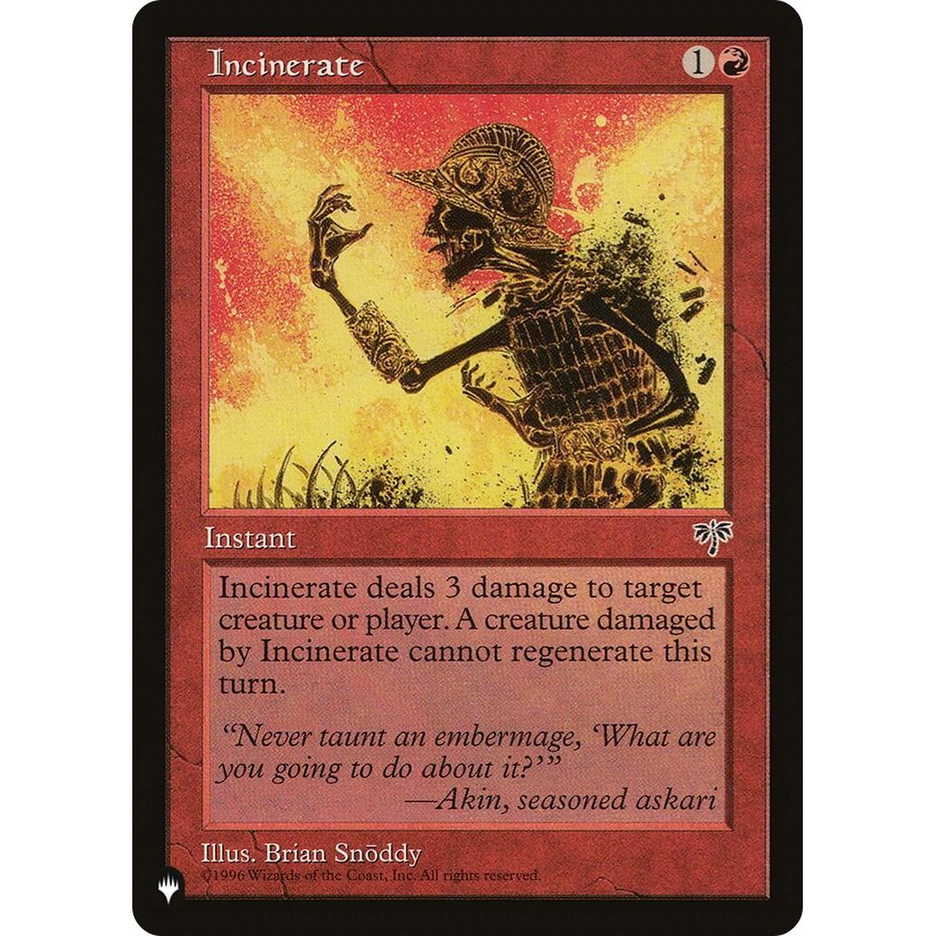 Image for Incinerate (LIST) - Magic: The Gathering