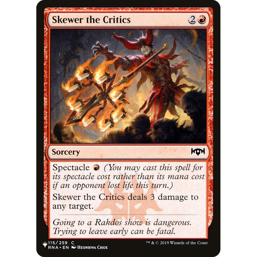 Image for Skewer the Critics (115/259) (LIST) - Magic: The Gathering