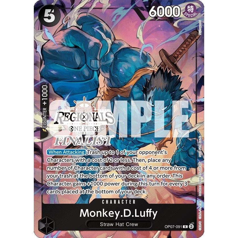 Image for Monkey.D.Luffy (091) (Offline Regional 2024 Vol. 3) [Finalist] (OP07-091) (OP-PR) - One Piece Card Game