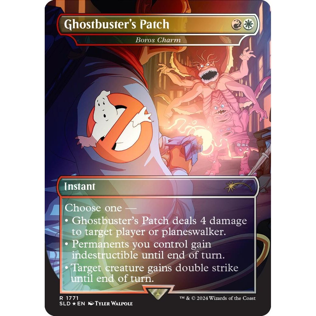 Image for Ghostbuster's Patch - Boros Charm (Rainbow Foil) (1771) (SLD) - Magic: The Gathering
