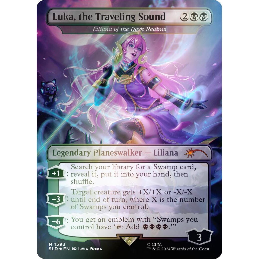 Image for Luka, the Traveling Sound - Liliana of the Dark Realms (Rainbow Foil) (1593) (SLD) - Magic: The Gathering