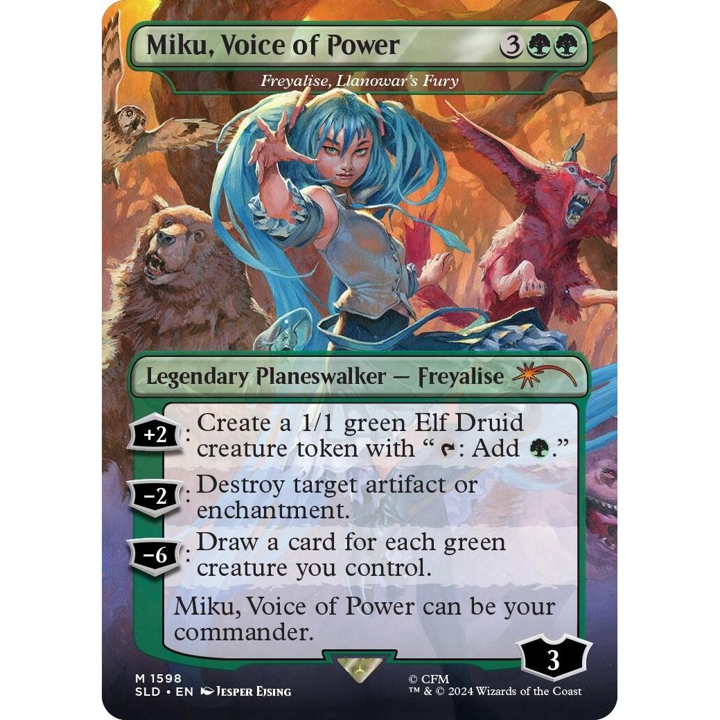 Image for Miku, Voice of Power - Freyalise, Llanowar's Fury (1598) (SLD) - Magic: The Gathering