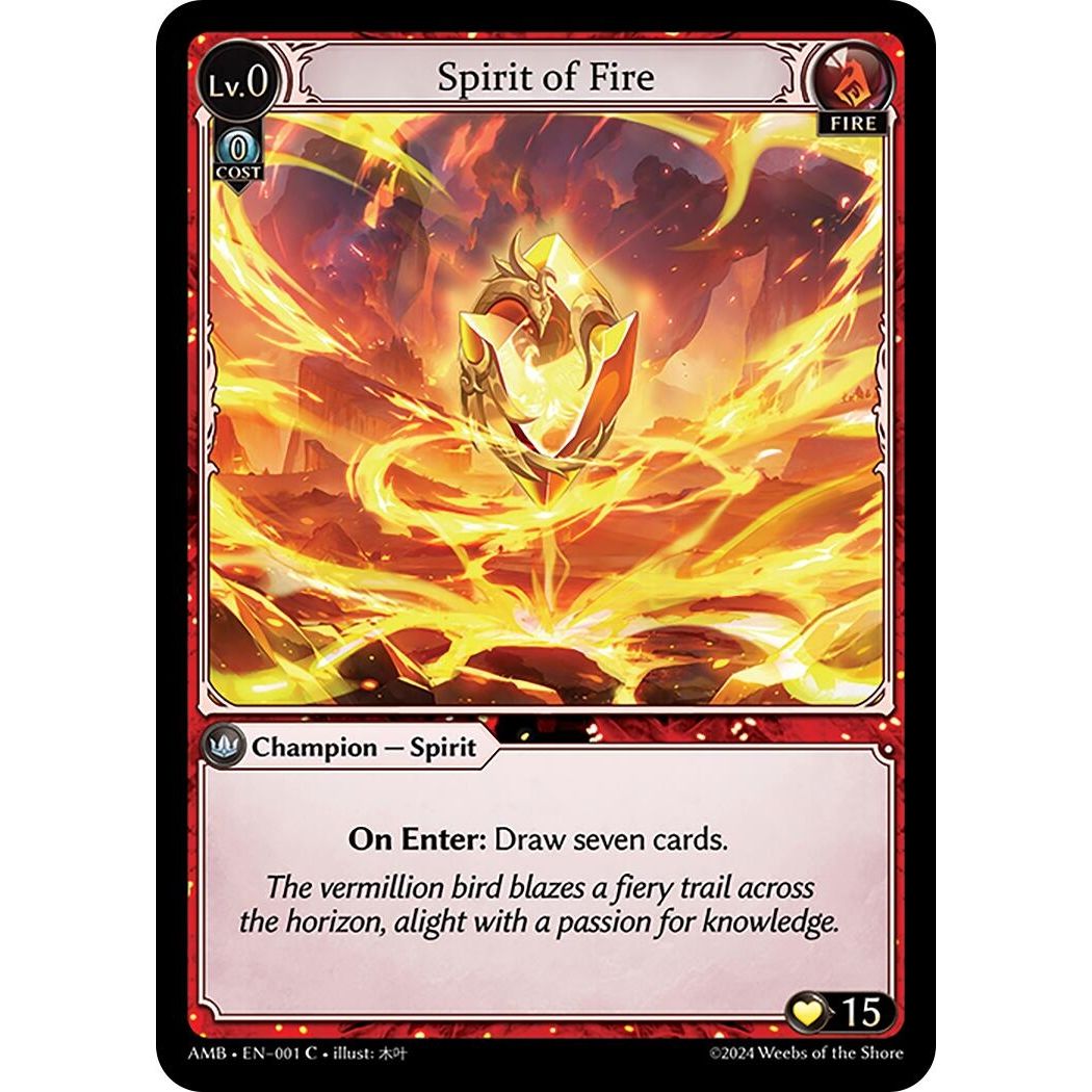 Image for Spirit of Fire (001) (AMB1E) - Grand Archive TCG
