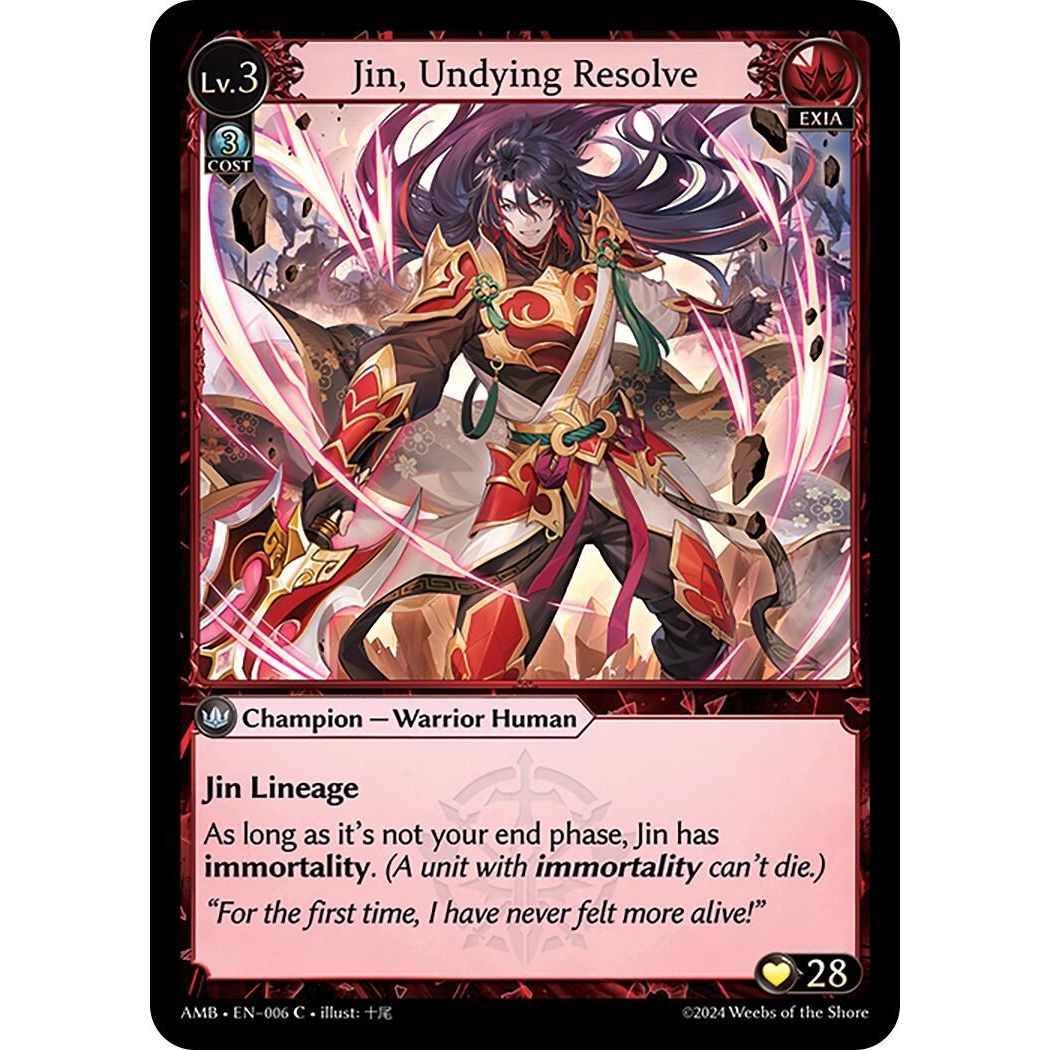 Image for Jin, Undying Resolve (006) (AMB1E) - Grand Archive TCG
