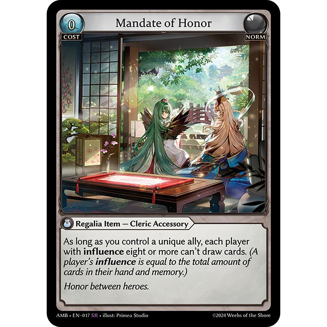 Image for Mandate of Honor (017) (AMB1E) - Grand Archive TCG