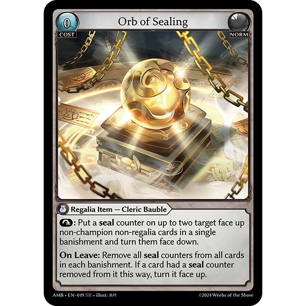 Image for Orb of Sealing (019) (AMB1E) - Grand Archive TCG