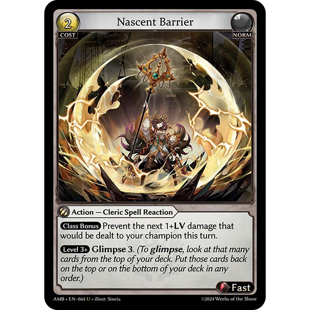 Image for Nascent Barrier (064) (AMB1E) - Grand Archive TCG