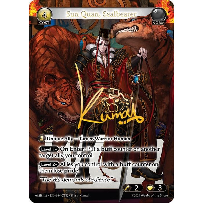 Image for Sun Quan, Sealbearer (CSR) (084) (AMB1E) - Grand Archive TCG