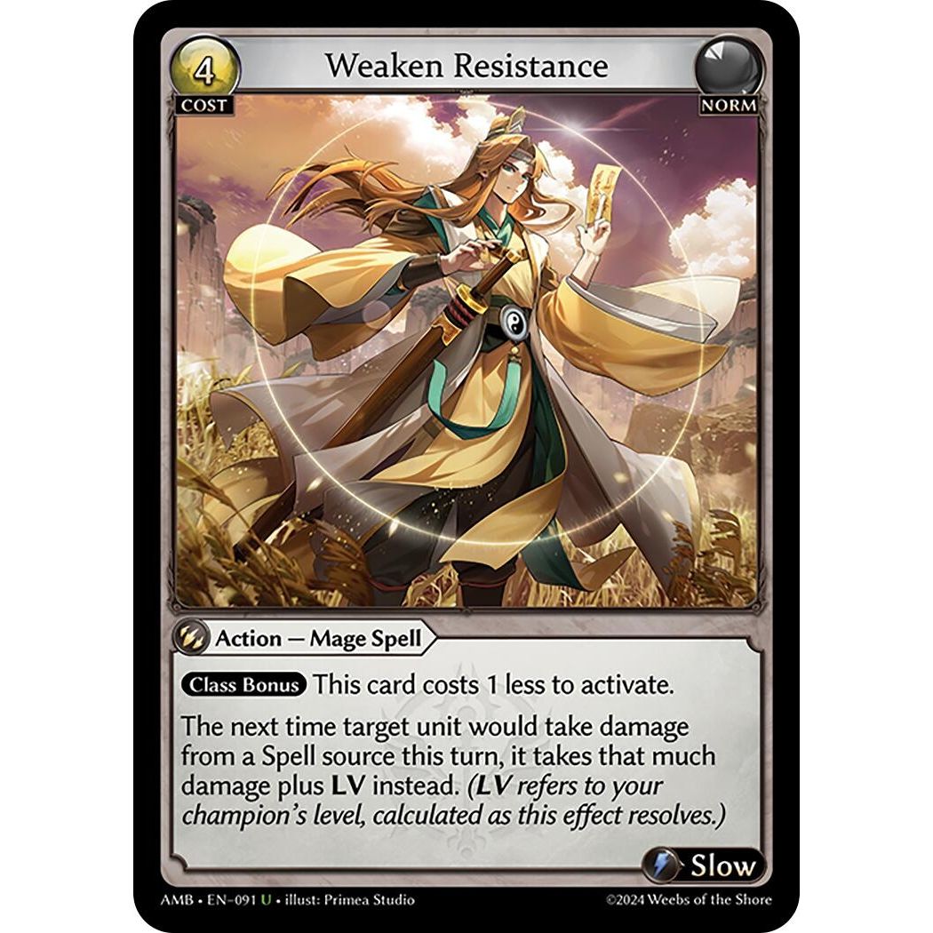 Image for Weaken Resistance (091) (AMB1E) - Grand Archive TCG