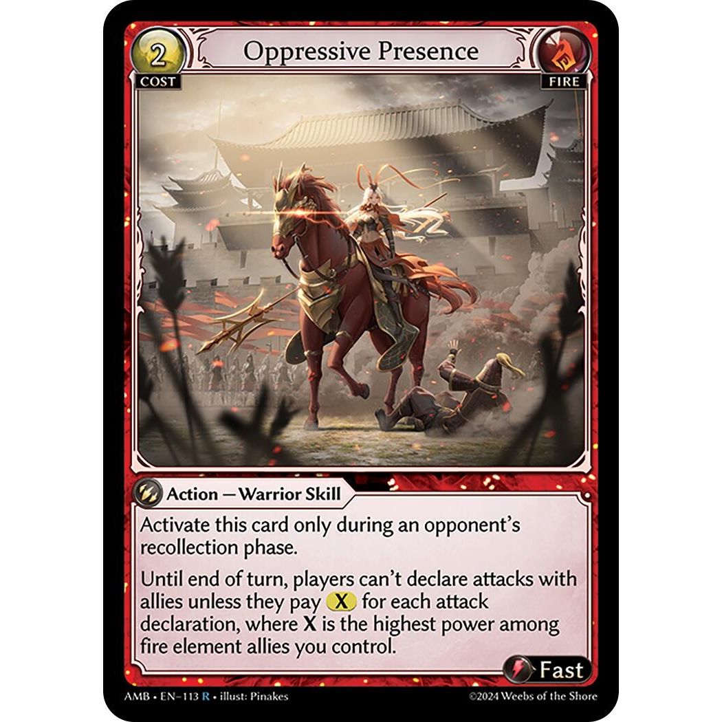Image for Oppressive Presence (113) (AMB1E) - Grand Archive TCG