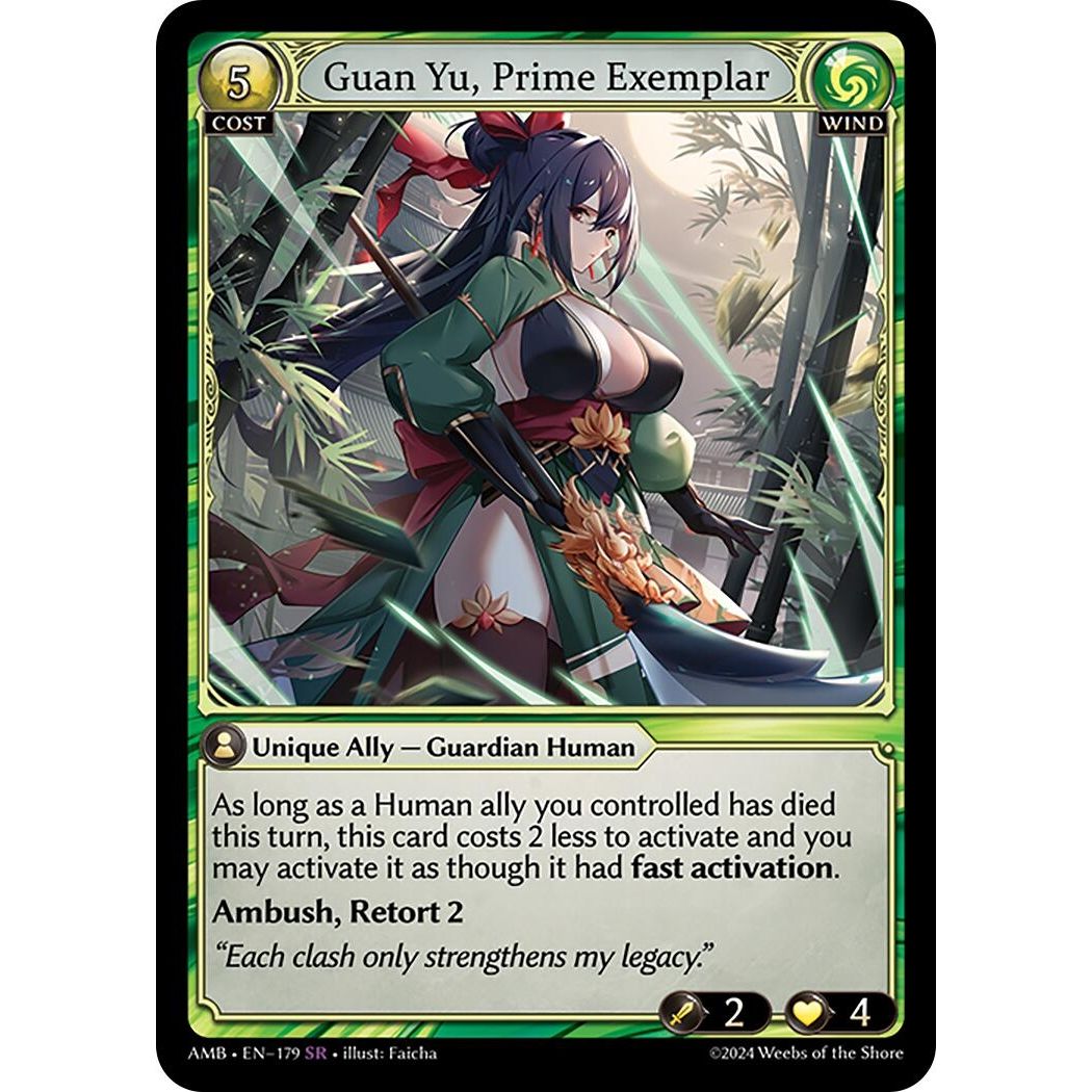 Image for Guan Yu, Prime Exemplar (179) (AMB1E) - Grand Archive TCG