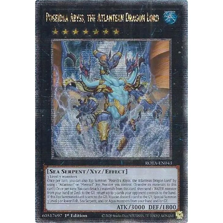 Image for Poseidra Abyss, the Atlantean Dragon Lord (Quarter Century Secret Rare) (ROTA-EN043) (ROTA) - YuGiOh