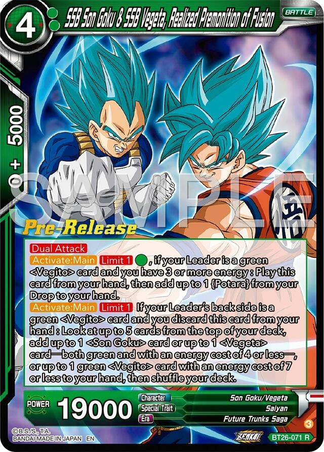 Image for SSB Son Goku & SSB Vegeta, Realized Premonition of Fusion (BT26-071) (BT26) - Dragon Ball Super: Masters