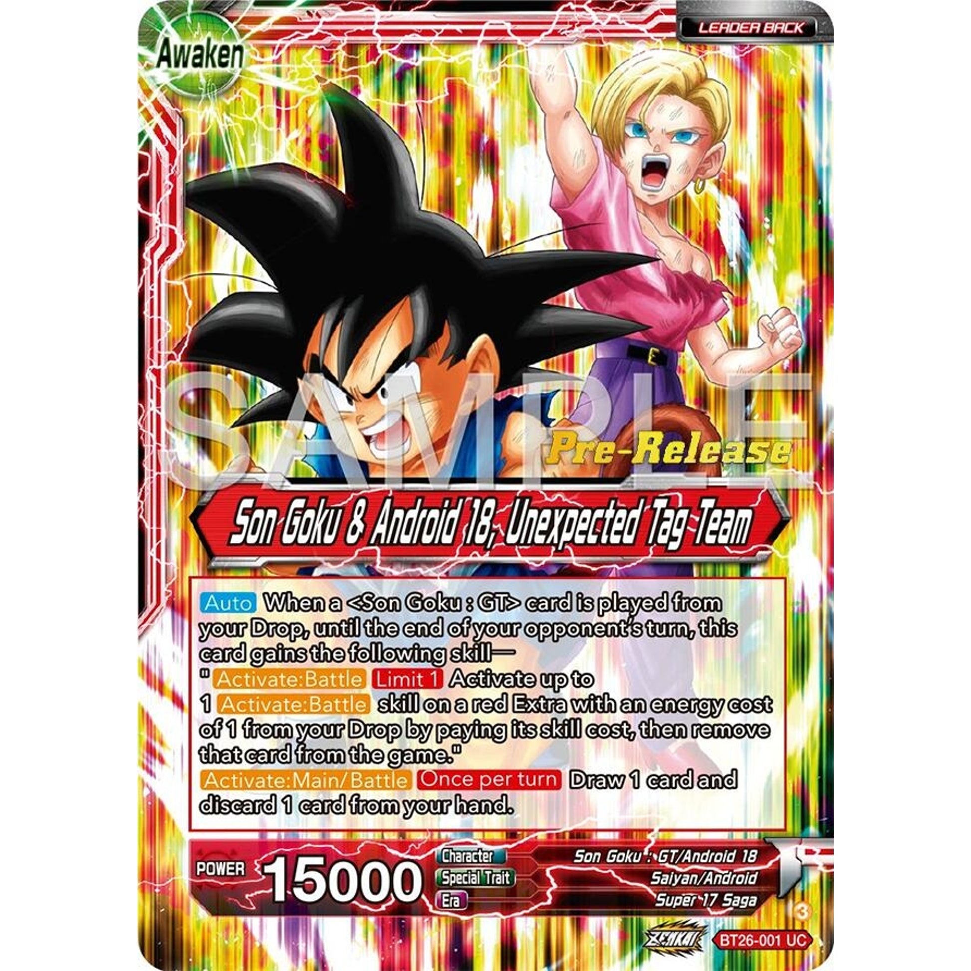 Image for Son Goku // Son Goku & Android 18, Unexpected Tag Team (BT26-001) (BT26) - Dragon Ball Super: Masters