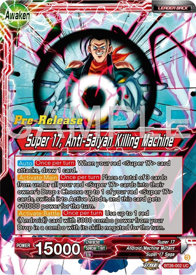 Image for Hell Fighter 17 // Super 17, Anti-Saiyan Killing Machine (BT26-002) (BT26) - Dragon Ball Super: Masters