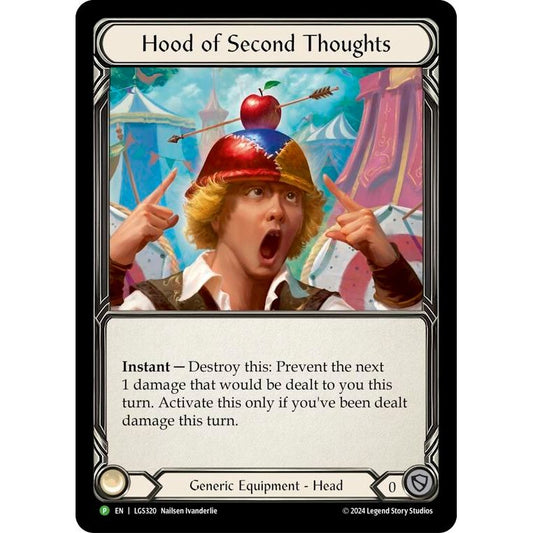 Image for Hood of Second Thoughts - LGS320 (LGS320) (PR) - Flesh and Blood TCG