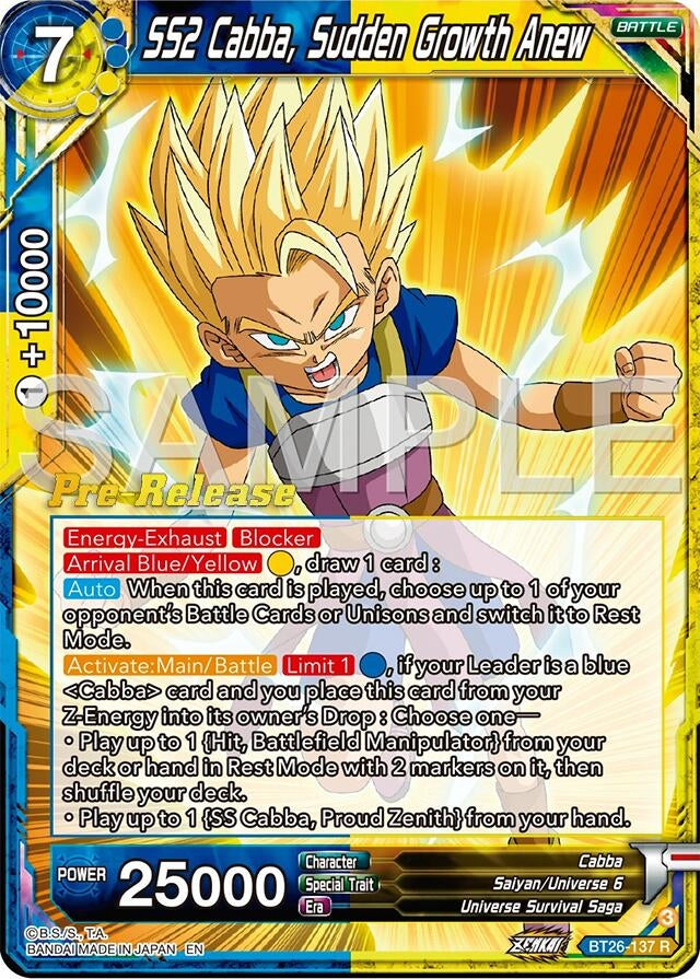 Image for SS2 Cabba, Sudden Growth Anew (BT26-137) (BT26) - Dragon Ball Super: Masters