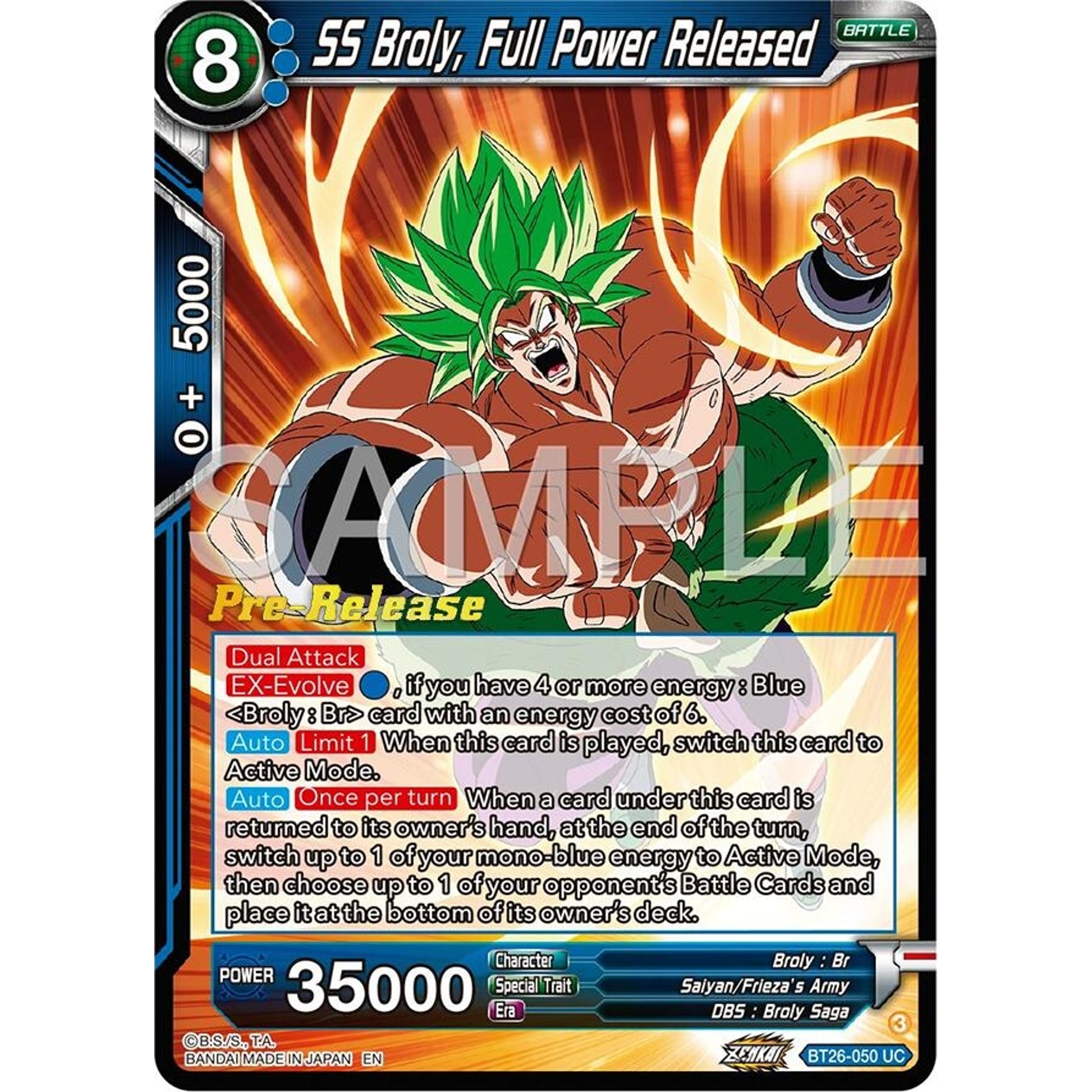 Image for SS Broly, Full Power Released (BT26-050) (BT26) - Dragon Ball Super: Masters