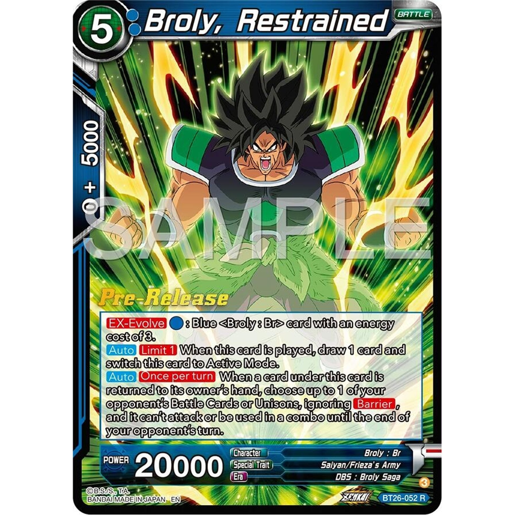Image for Broly, Restrained (BT26-052) (BT26) - Dragon Ball Super: Masters