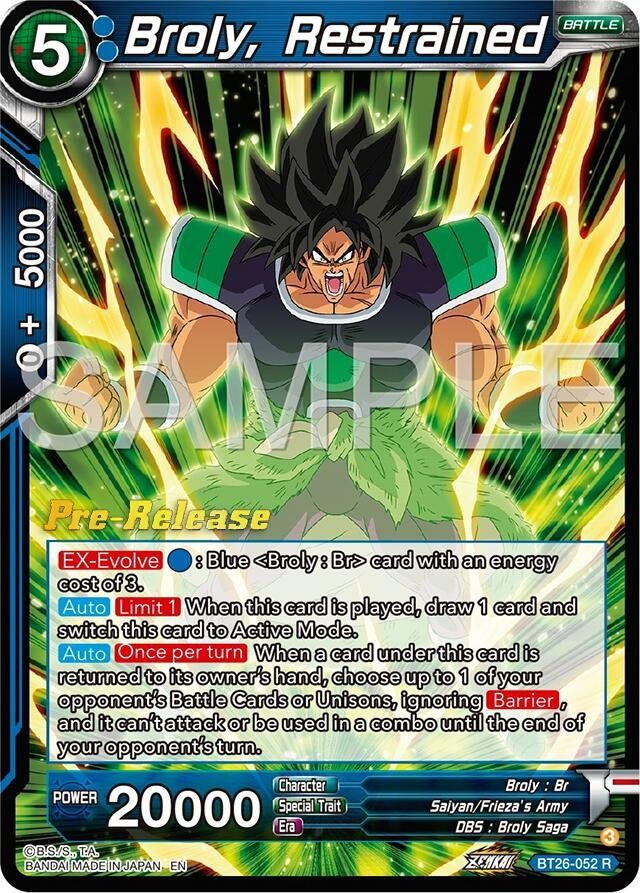 Image for Broly, Restrained (BT26-052) (BT26) - Dragon Ball Super: Masters