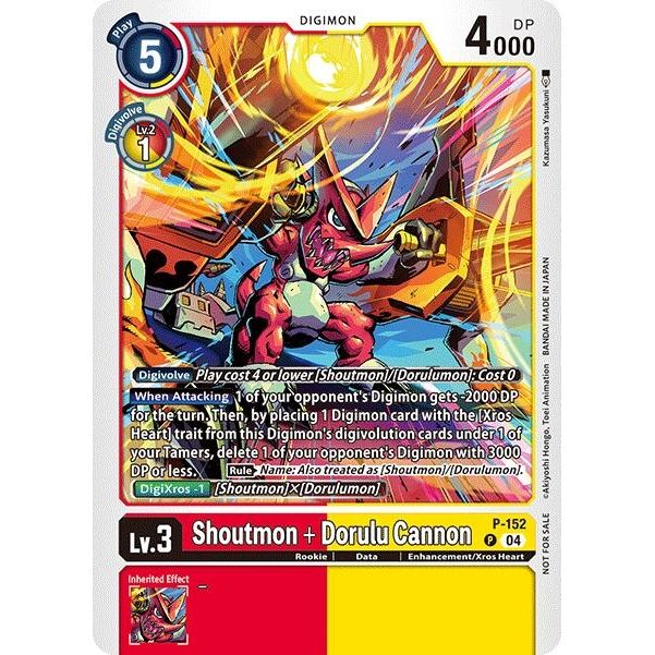 Image for Shoutmon + Dorulu Cannon (Store Tournament 2024 Oct. - Dec. Participation Pack) (P-152 P) (D-PR) - Digimon Card Game