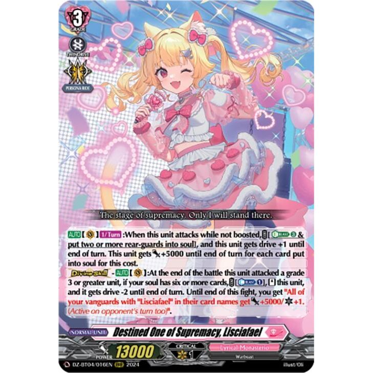 Image for Destined One of Supremacy, Lisciafael (DZ-BT04/016EN) (DZ-BT04) - Cardfight Vanguard