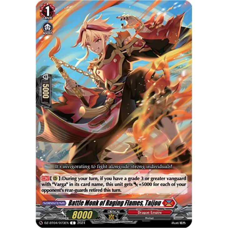 Image for Battle Monk of Raging Flames, Taijou (DZ-BT04/073EN) (DZ-BT04) - Cardfight Vanguard