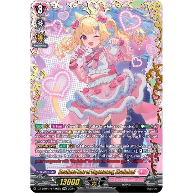 Image for Destined One of Supremacy, Lisciafael (FFR) (DZ-BT04/FFR16EN) (DZ-BT04) - Cardfight Vanguard