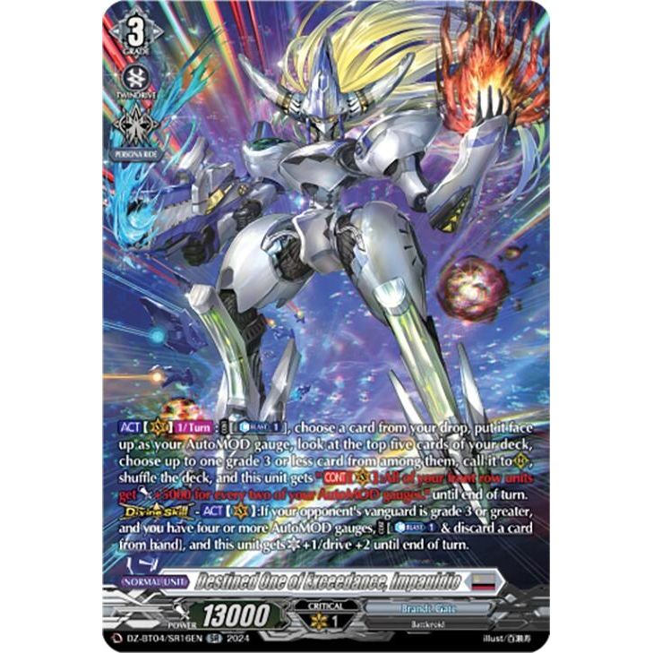 Image for Destined One of Exceedance, Impauldio (SR) (DZ-BT04/SR16EN) (DZ-BT04) - Cardfight Vanguard