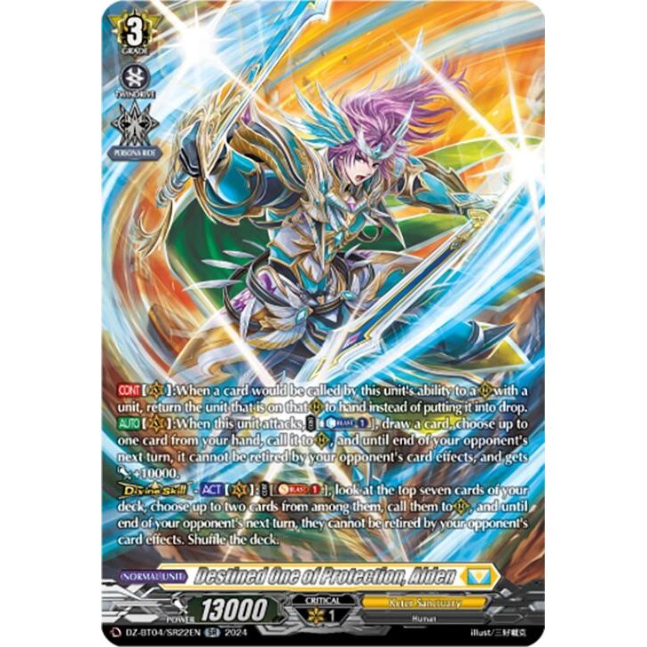 Image for Destined One of Protection, Alden (SR) (DZ-BT04/SR22EN) (DZ-BT04) - Cardfight Vanguard