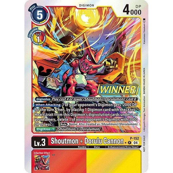 Image for Shoutmon + Dorulu Cannon (Store Tournament 2024 Oct. - Dec. Winner Pack) (P-152 P) (D-PR) - Digimon Card Game